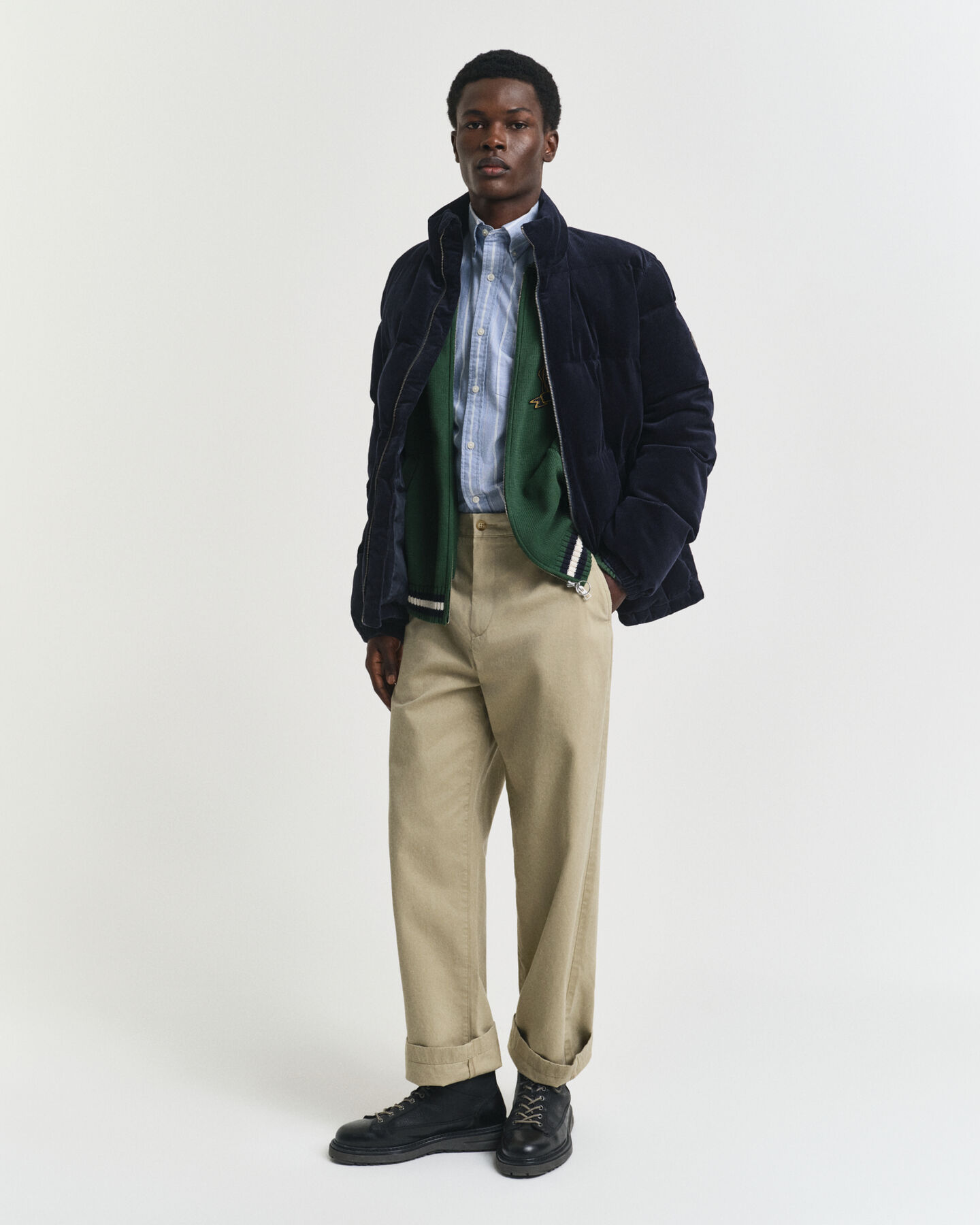 Blusão acolchoado em bombazina