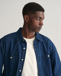 Camisa &iacute;ndigo Textured relaxed fit