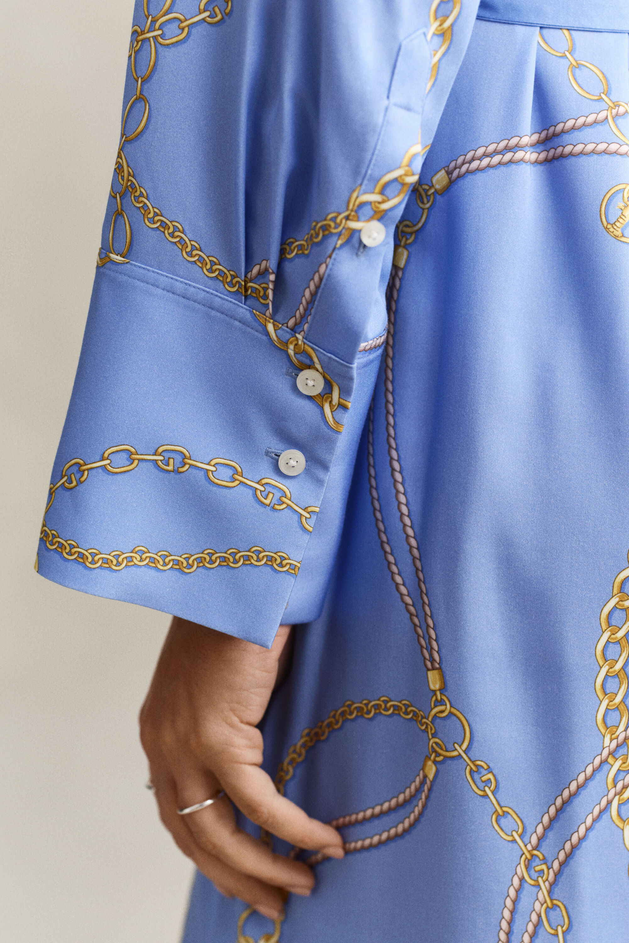 Vestido-camisa com cinto