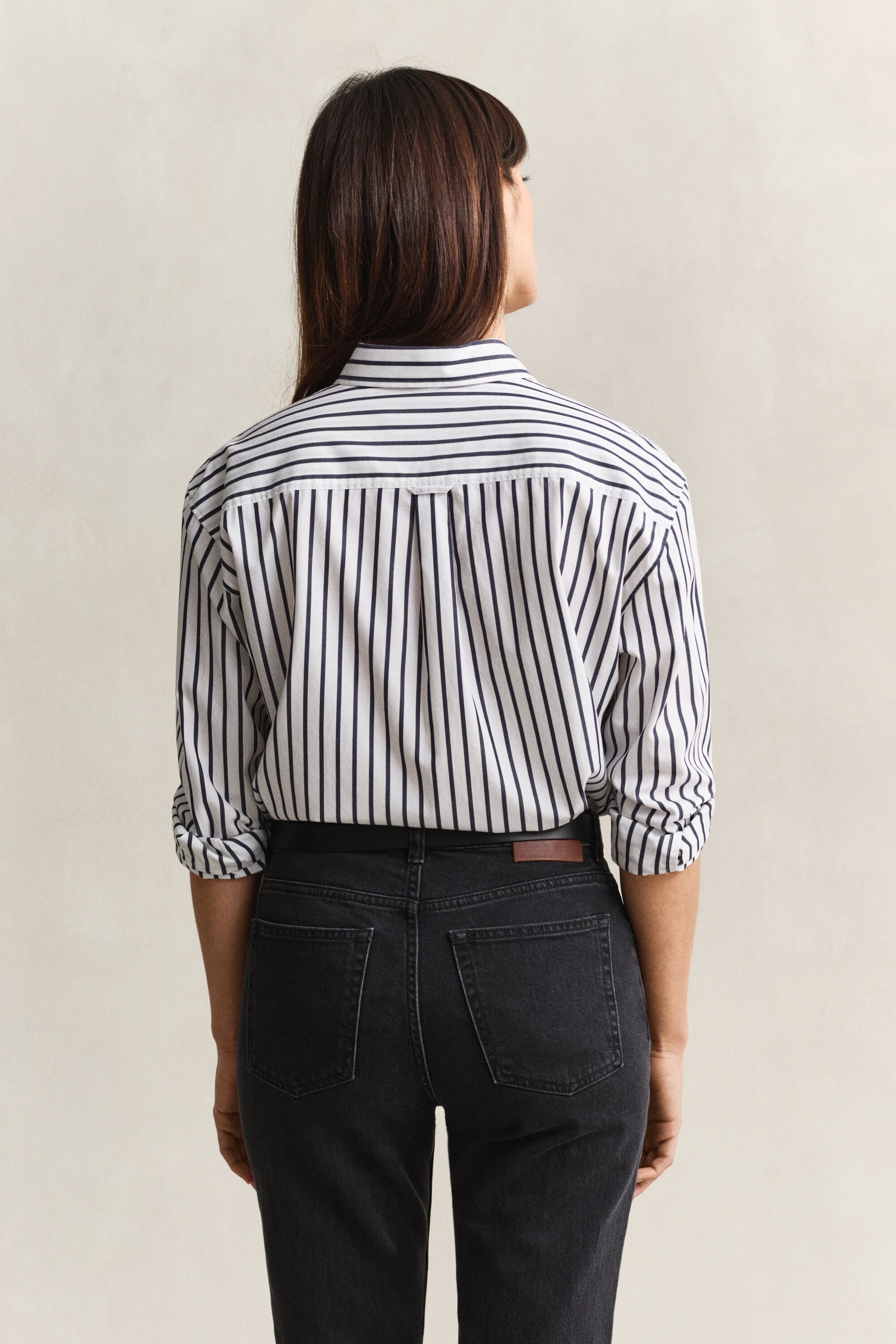 Camisa em popelina às riscas Classic relaxed fit