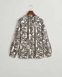 Blusa de gola alta com estampado de renda