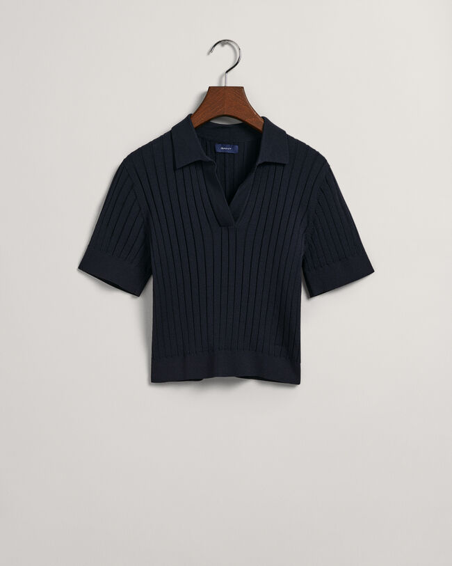 Top curto em malha canelada Teen Girls