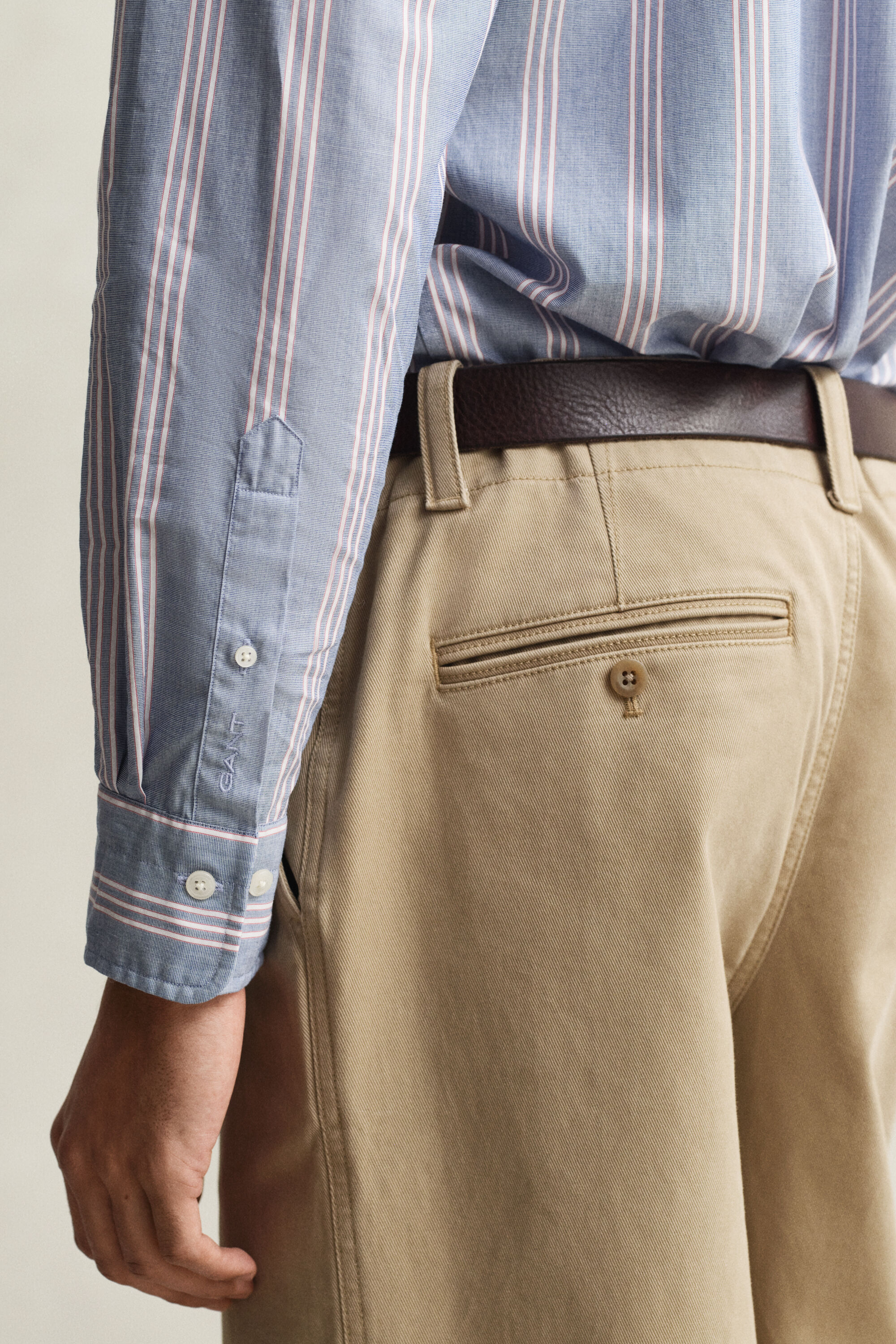 Camisa em popelina às riscas Fil-à-Fil regular fit