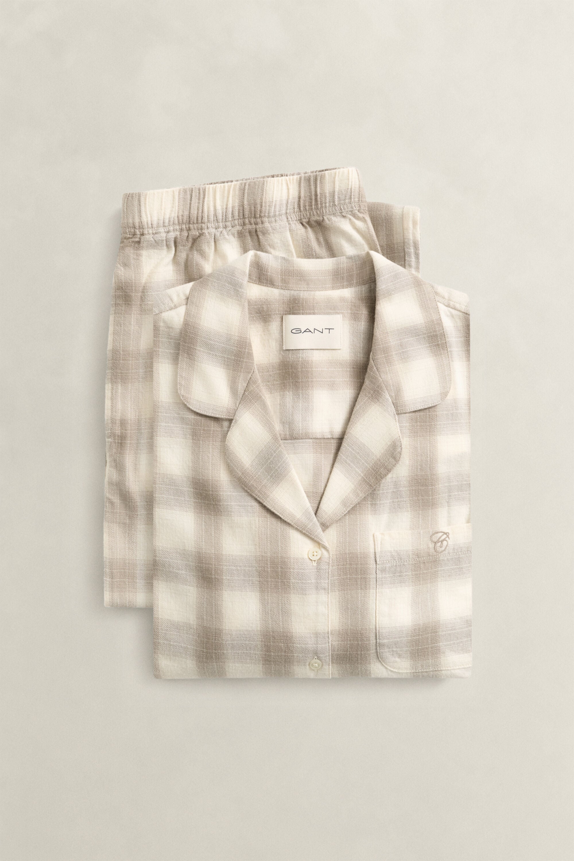 Pijama de flanela com padrão de xadrez