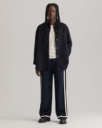 Casaco-camisa cosido &agrave; m&atilde;o