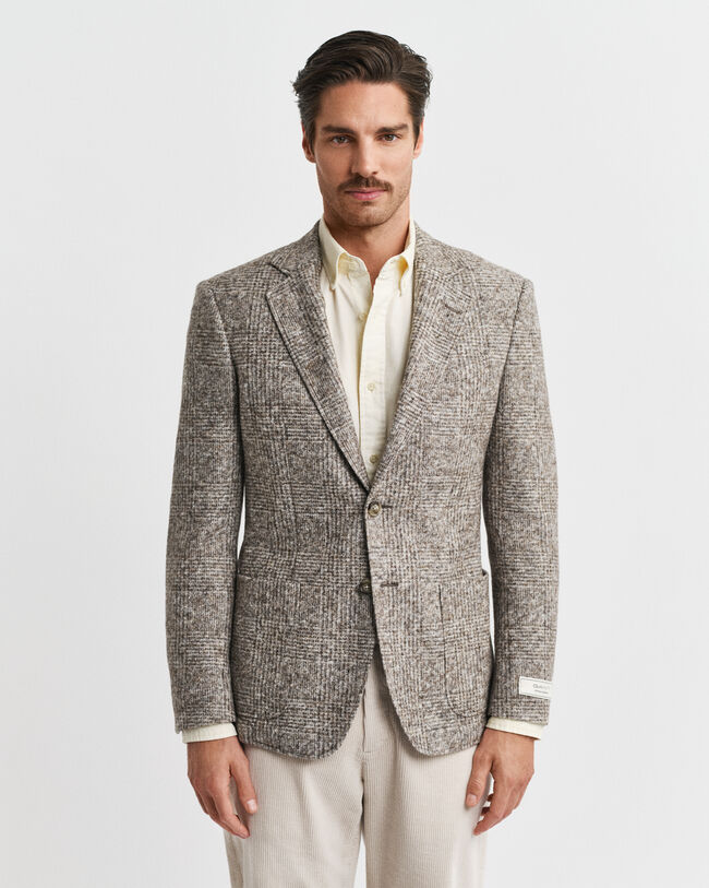 Blazer de malha com padrão de xadrez