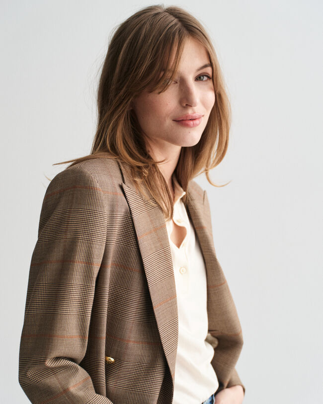 Blazer Club com padrão de xadrez regular fit