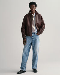 Blusão bomber em pele