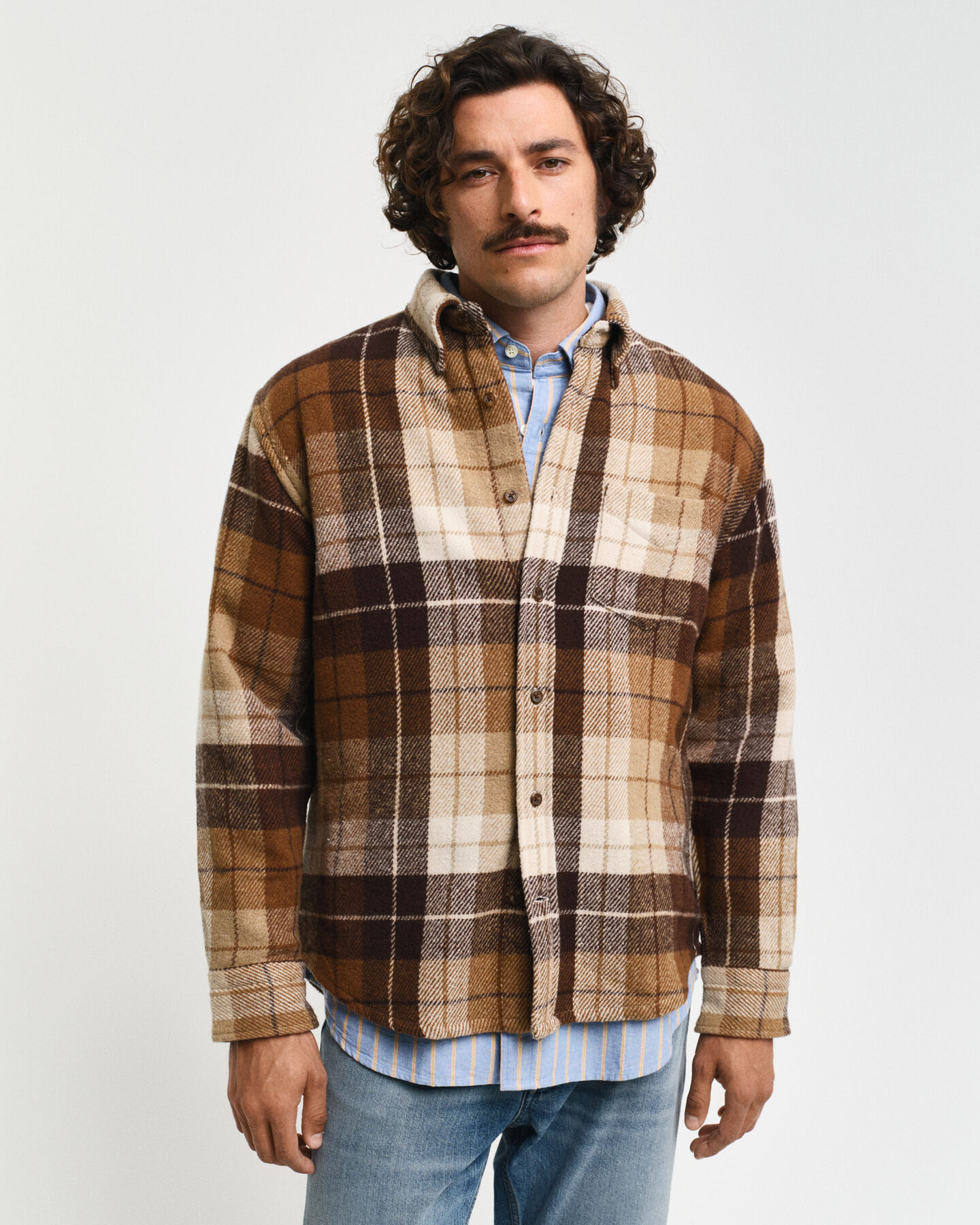 Camisa com padr&atilde;o de xadrez Woolster relaxed fit
