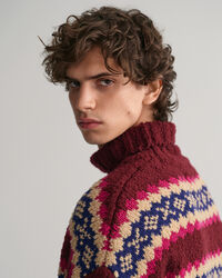 Pulover com gola chaminé com padrão Fair Isle