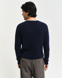 Camisola de malha com decote redondo em mistura de lã texturizada