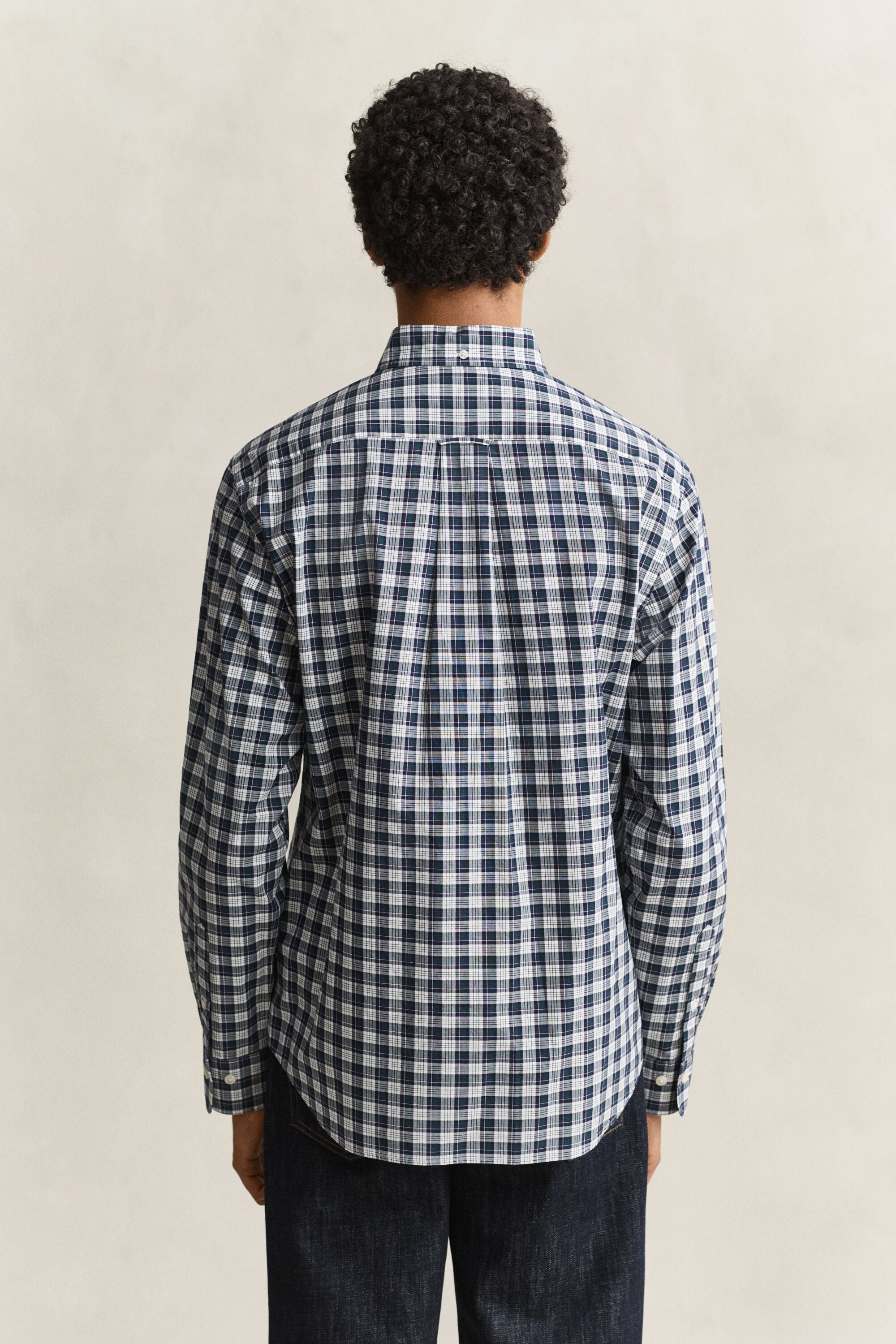 Camisa de popelina com padrão de xadrez