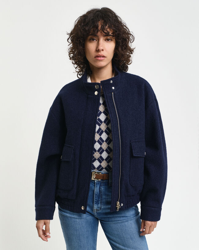 Casaco em lã Harrington