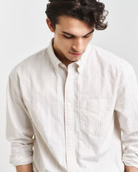 Camisa &agrave;s riscas texturizada relaxed fit