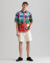 Camisa em seda com manga curta Scenery relaxed fit