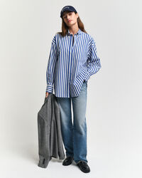 Camisa em popelina às riscas Classic oversized
