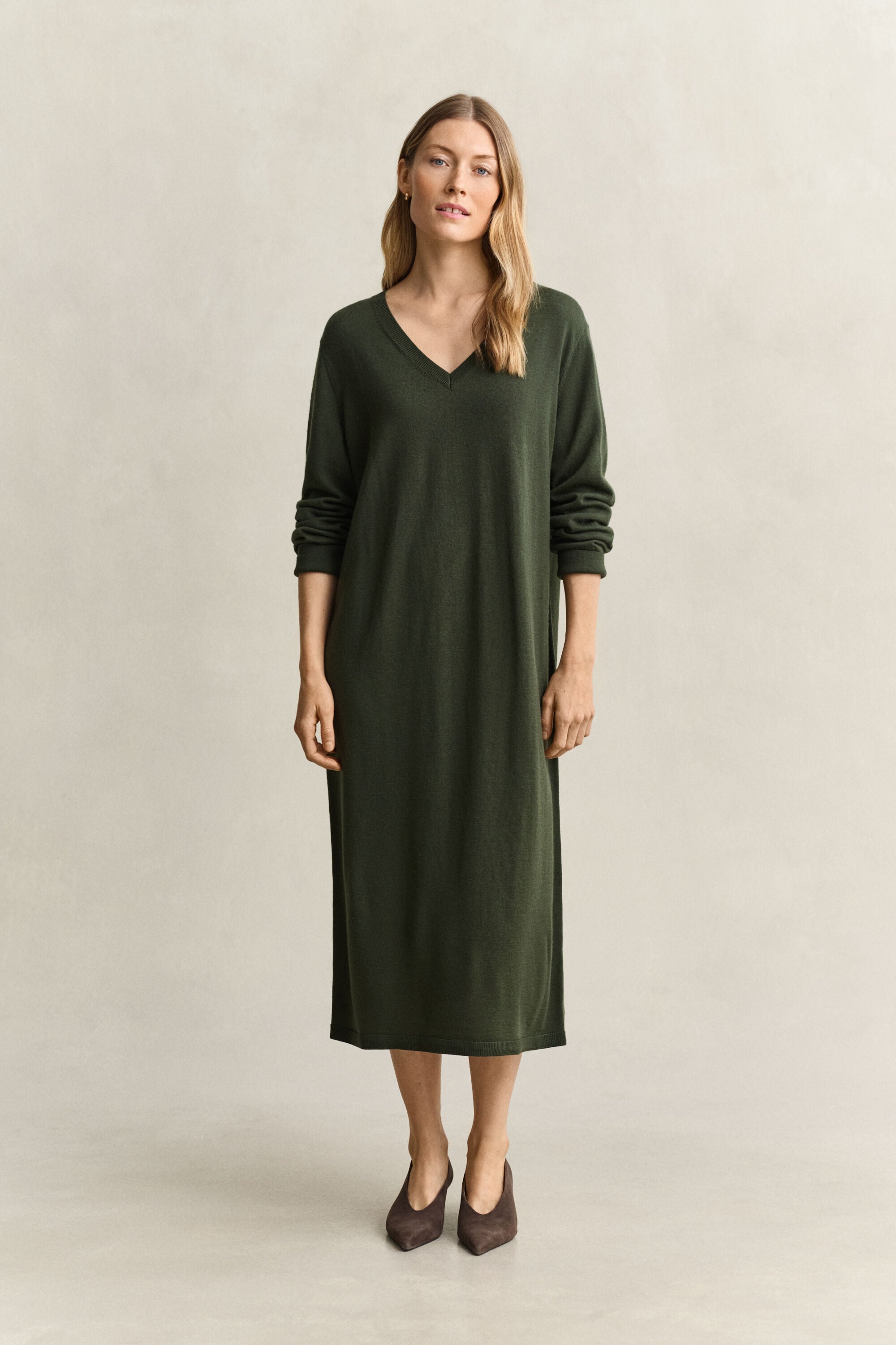 Vestido em lã de merino extrafina