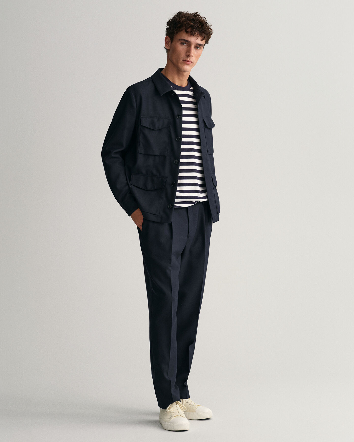 T-shirt de manga comprida às riscas