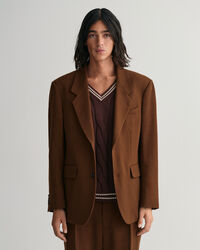 Blazer de fato em crepe de lã oversized