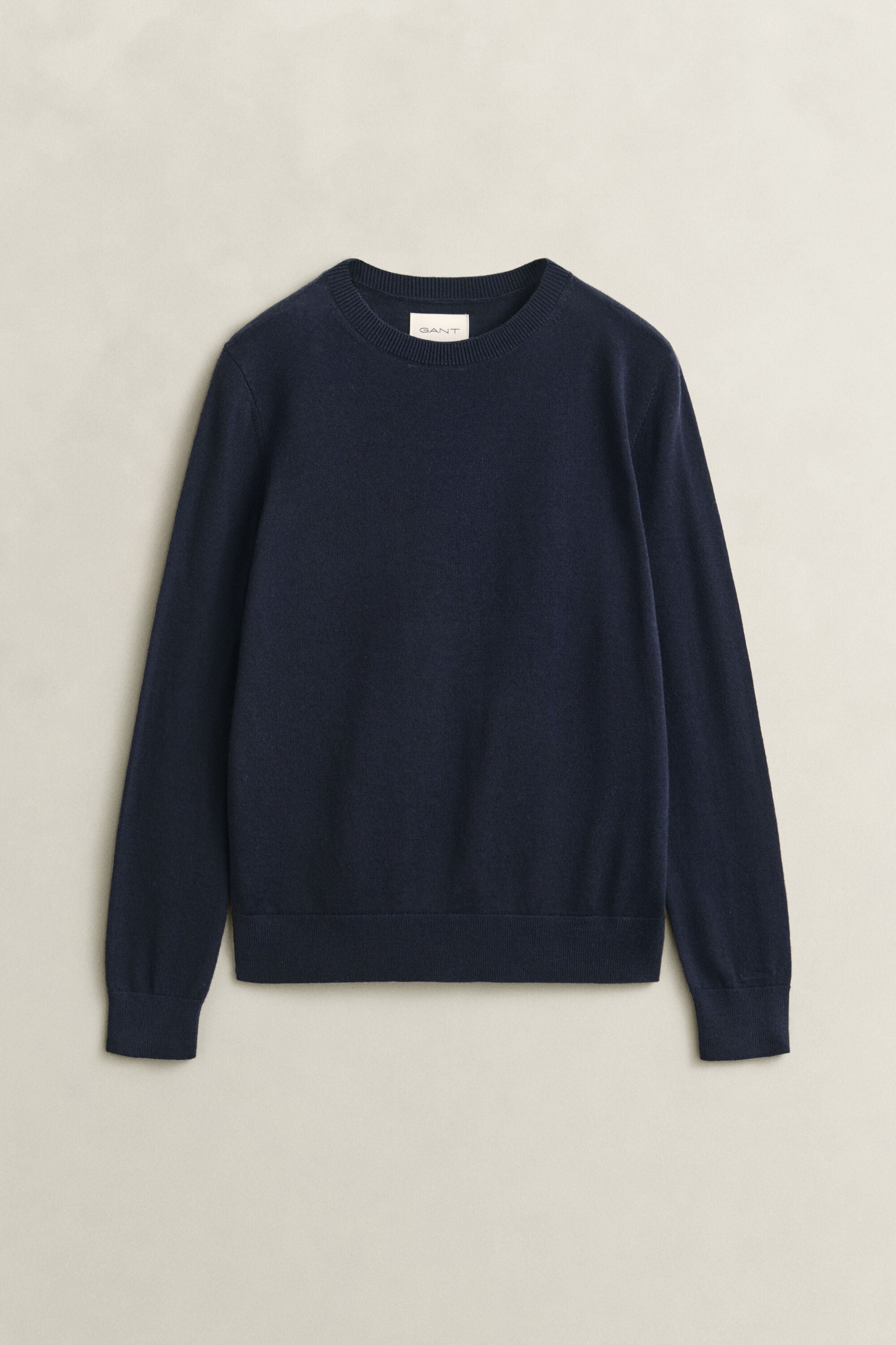 Camisola de malha com decote redondo em lã de merino extrafina