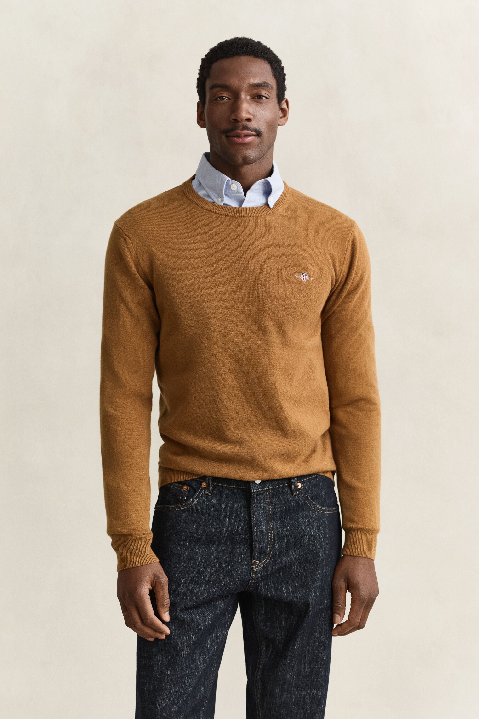 Camisola de malha com decote redondo em lã