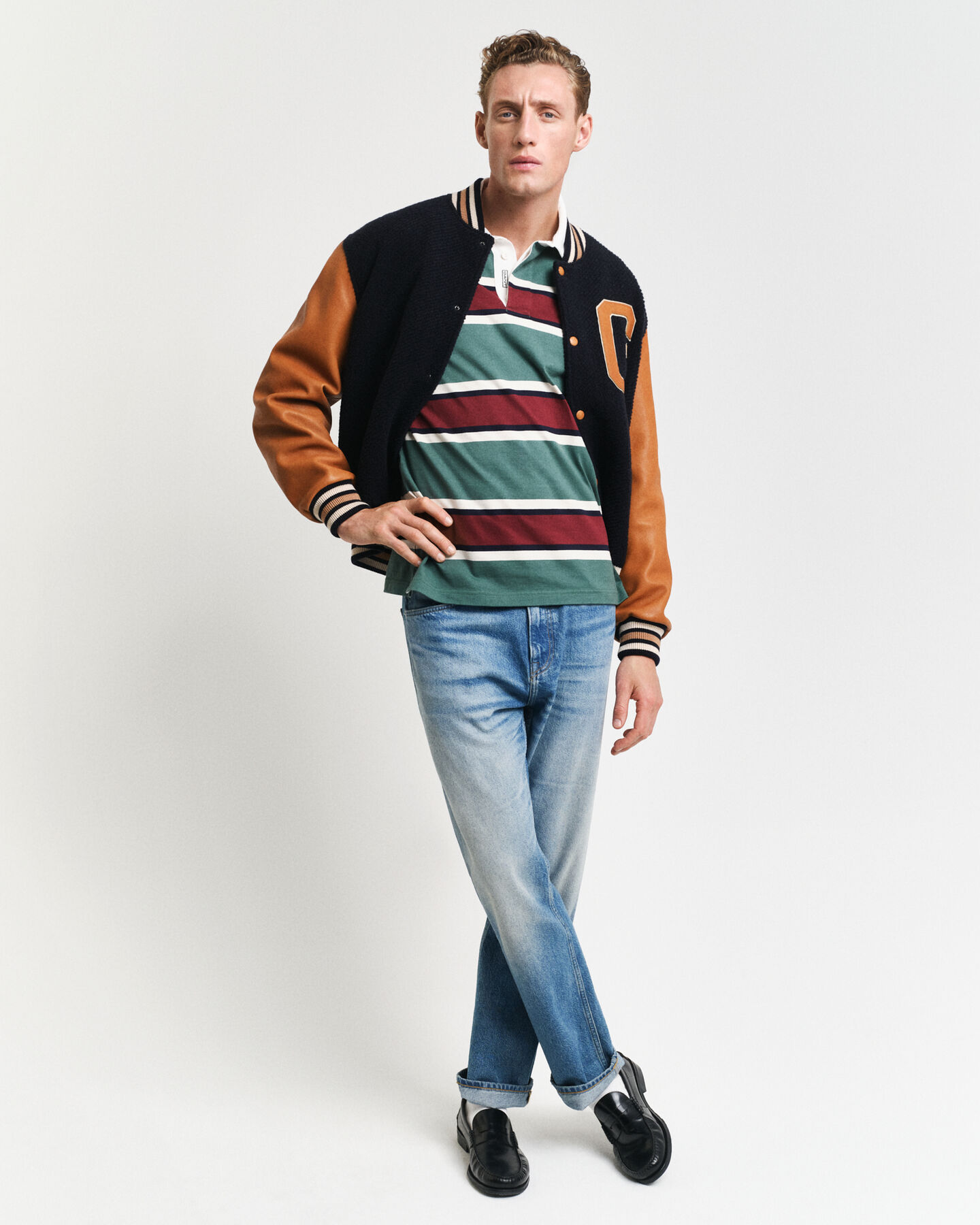 Heavy Rugger às riscas com fios tingidos