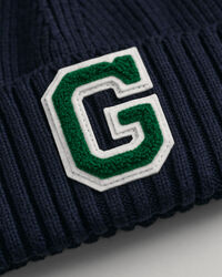 Gorro em malha canelada com emblema G Teens