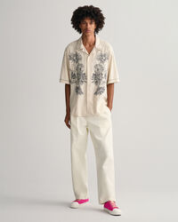 Camisa de manga curta bordada oversized