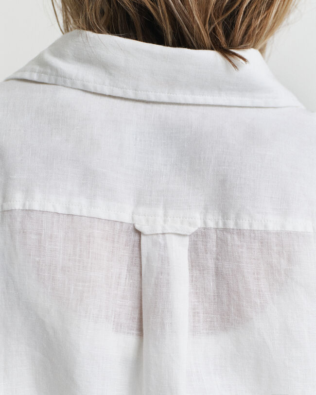 Vestido-camisa em linho com cinto