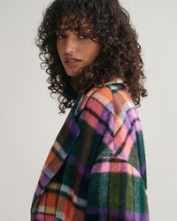 Sobretudo Cocoon com padrão axadrezado