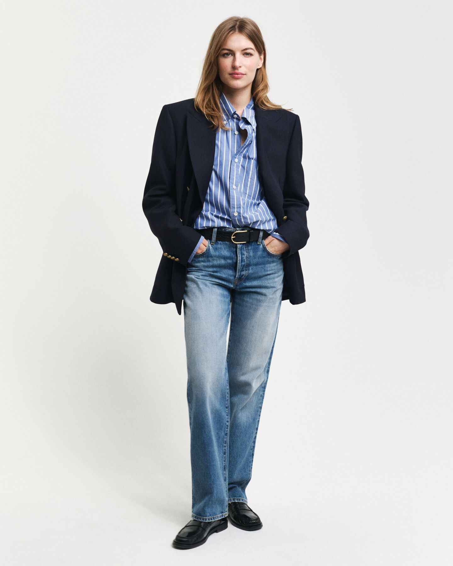 Camisa Heritage Poplin &agrave;s riscas relaxed fit