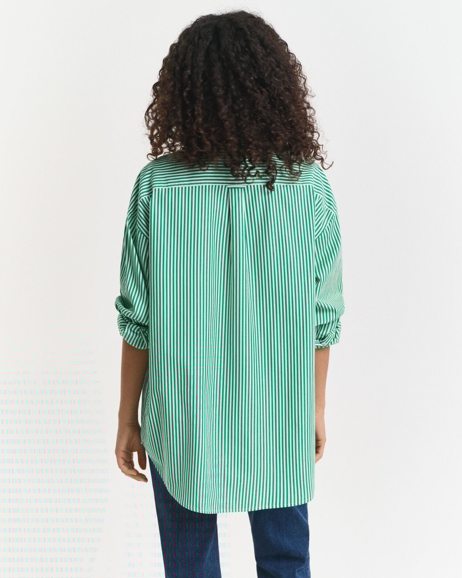 Camisa em popelina às riscas Classic oversized
