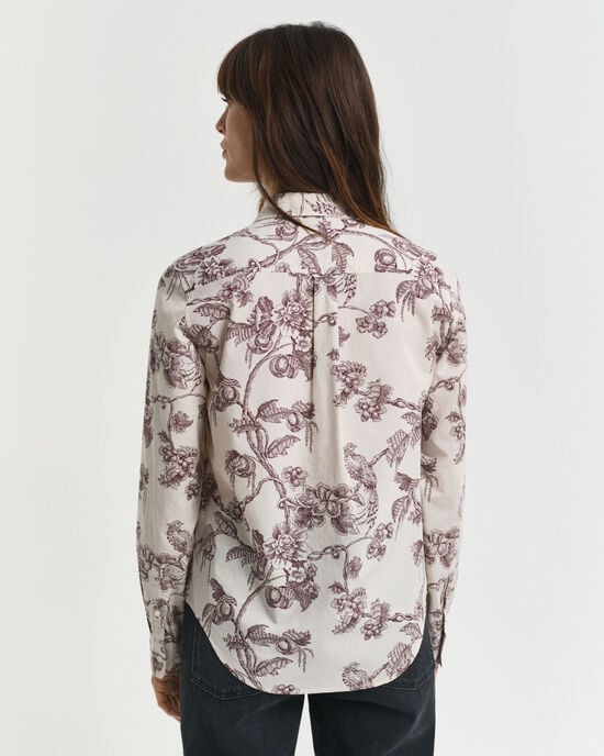 Camisa em voile de algodão com estampado Tree regular fit