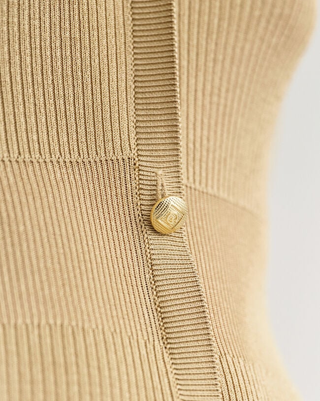 Vestido estilo casaco de malha canelada