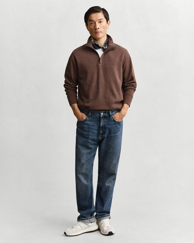 Sweatshirt com meio fecho de correr leve Sacker Rib