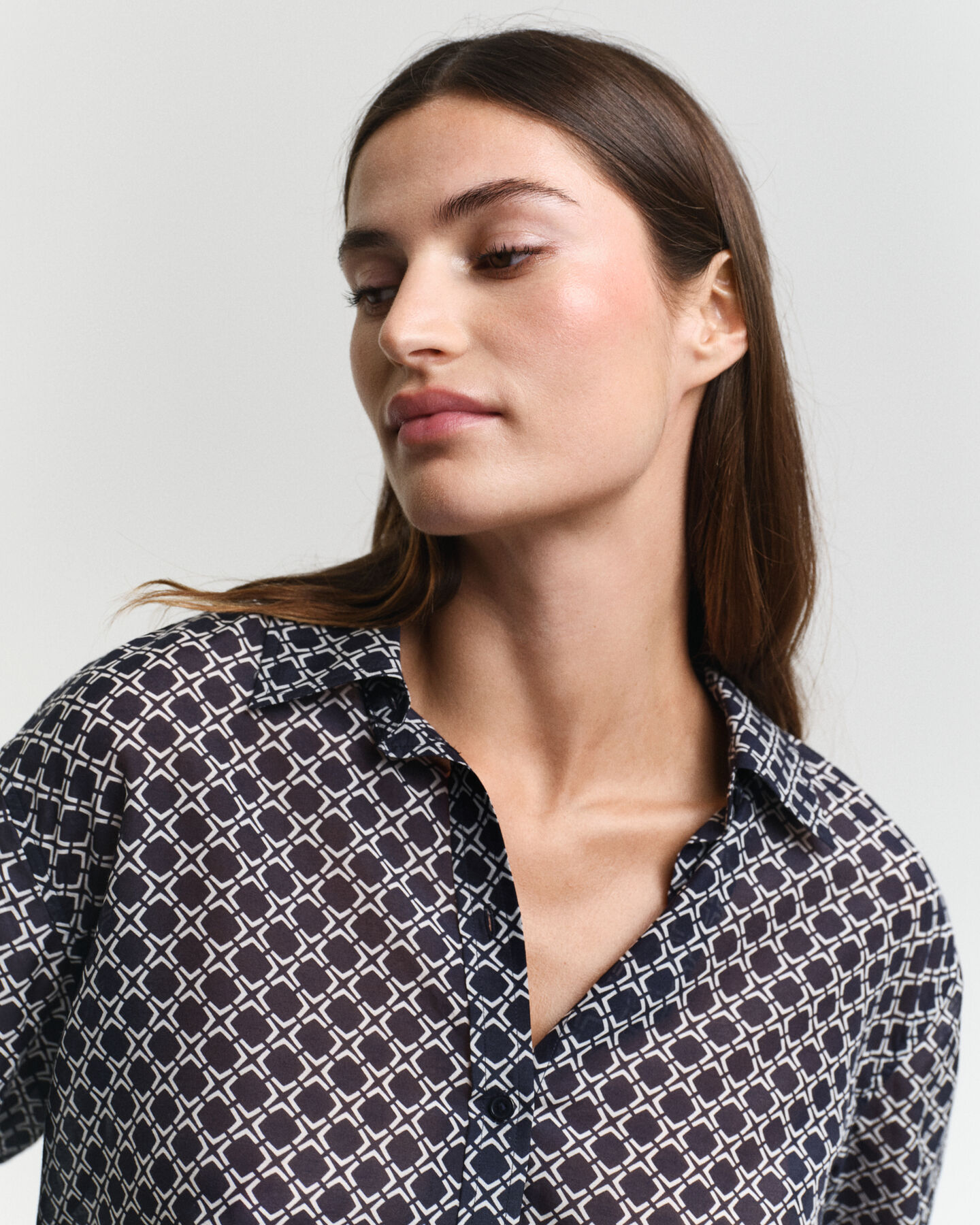 Camisa em seda e algodão Geometric relaxed fit