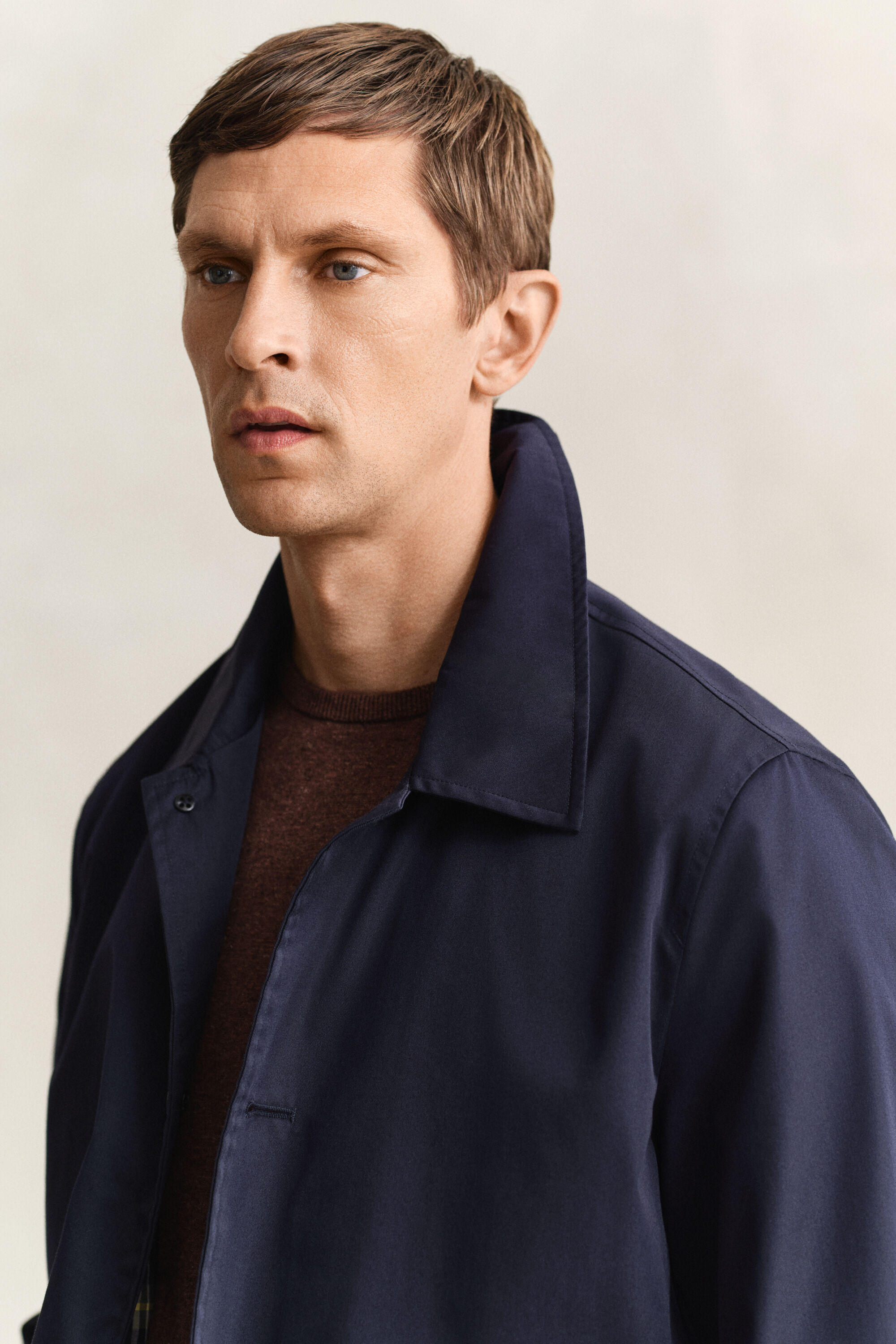 Gabardina em mistura de algodão