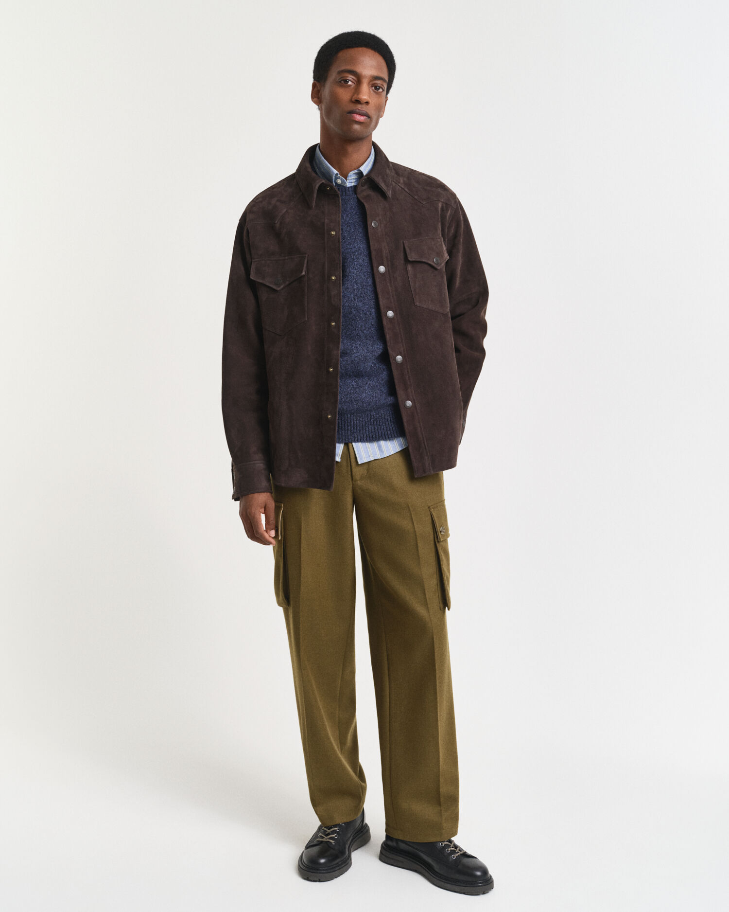 Camisola de malha com decote redondo em mistura de lã Mouliné