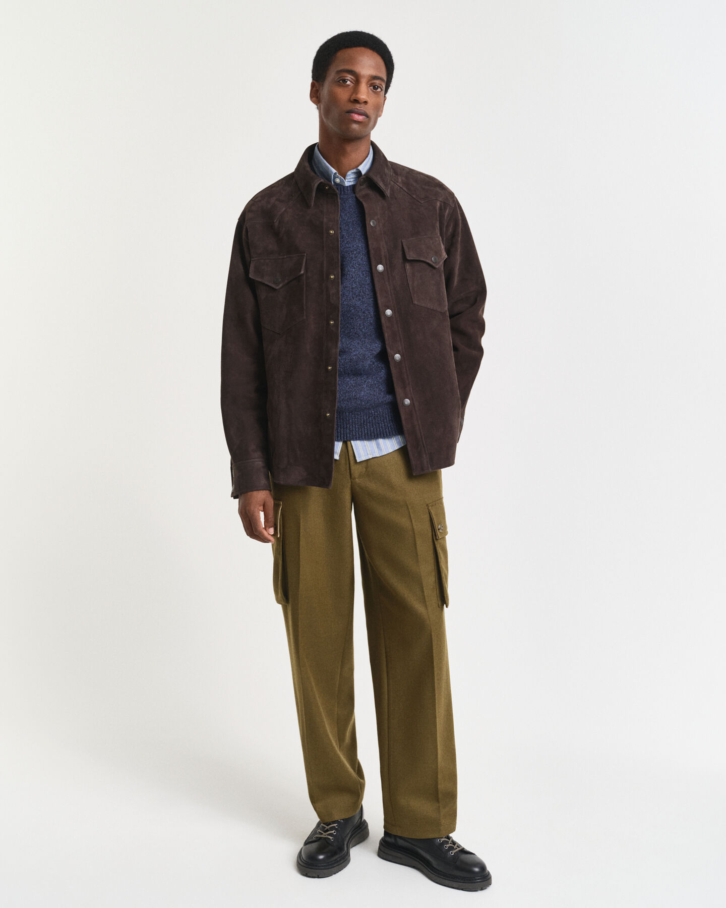 Camisola de malha com decote redondo em mistura de lã Mouliné