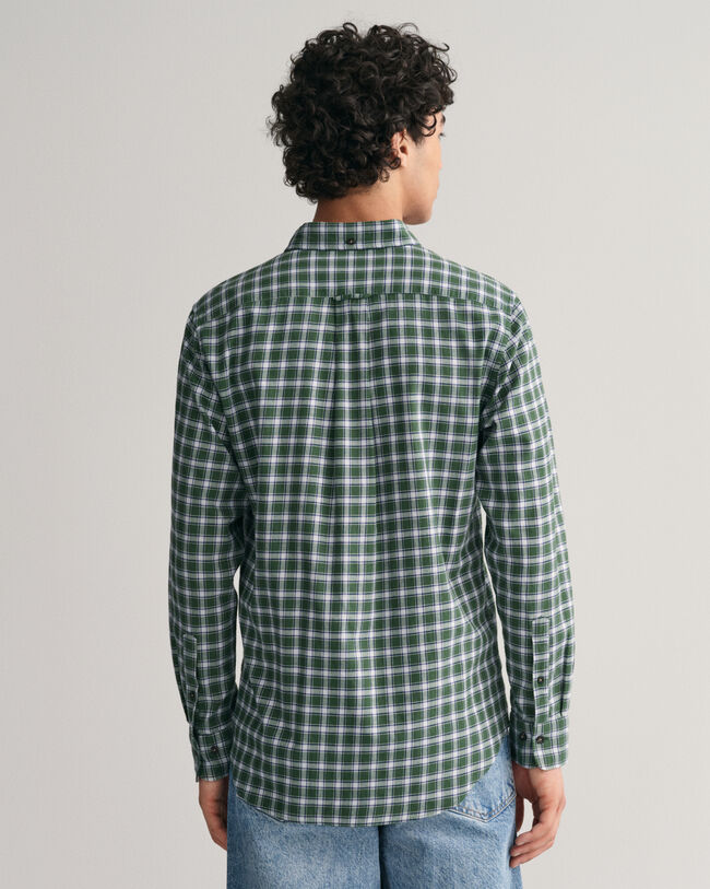 Camisa de flanela com padr&atilde;o micro tartan regular fit