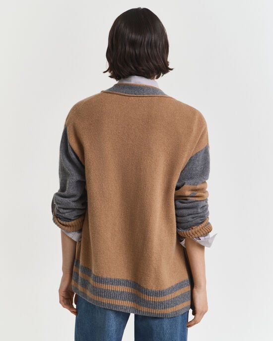 Casaco de malha com decote em V GANT Varsity