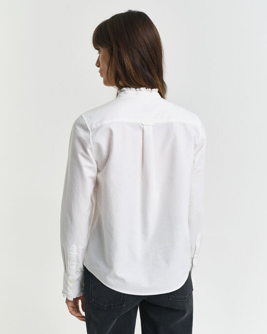 Blusa com folhos Oxford Classic