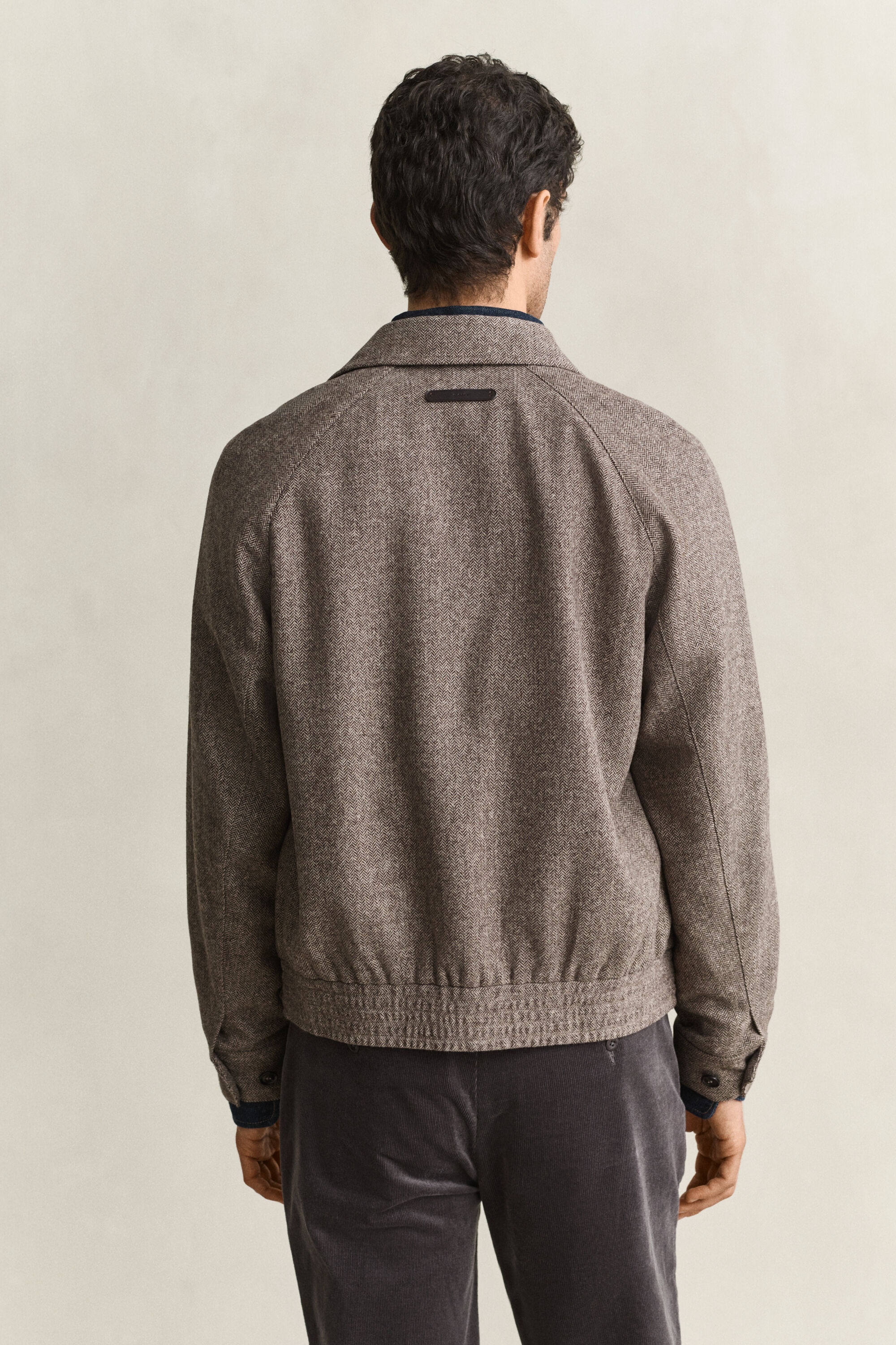 Casaco Windcheater em mistura de lã