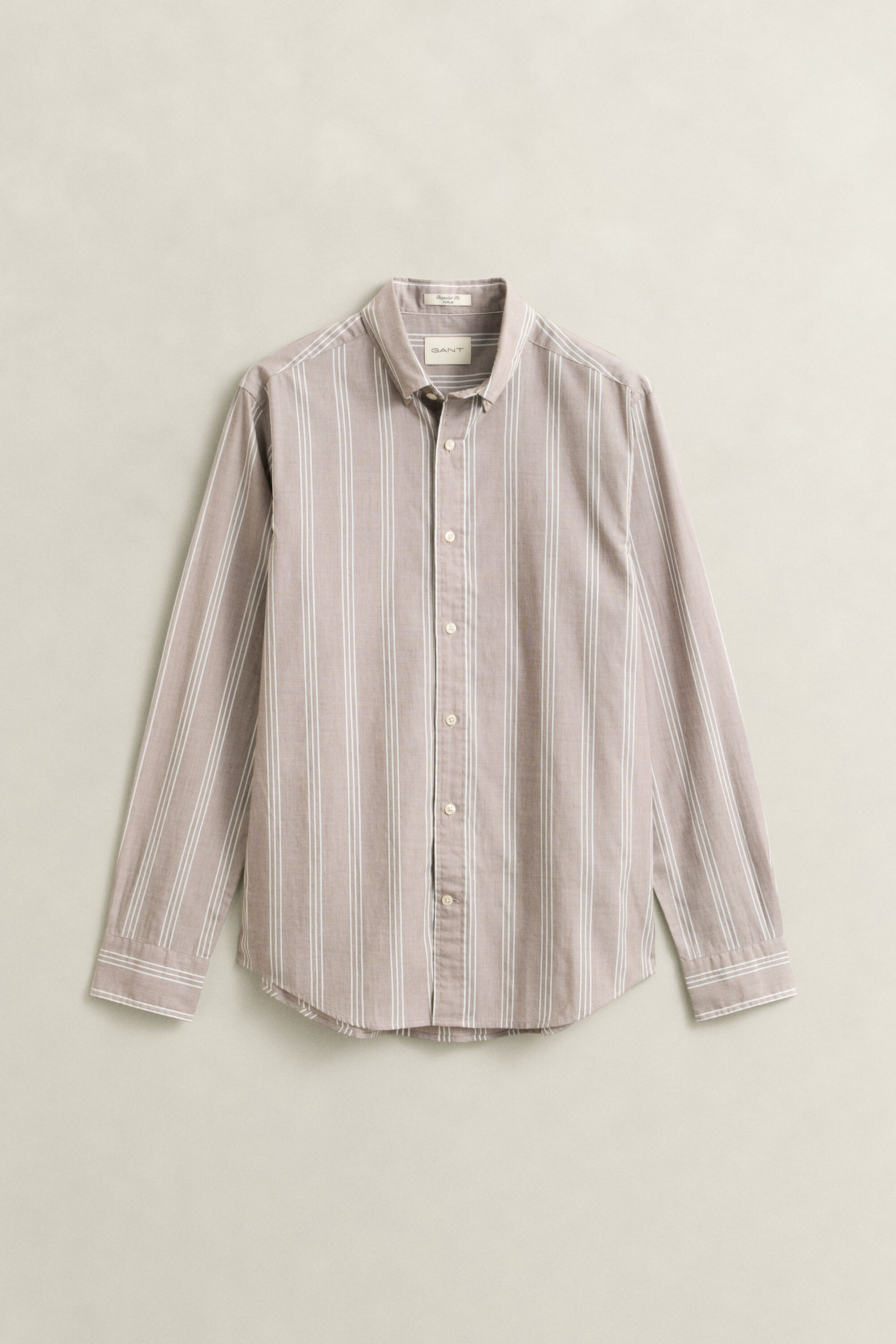 Camisa em popelina às riscas Fil-à-Fil regular fit