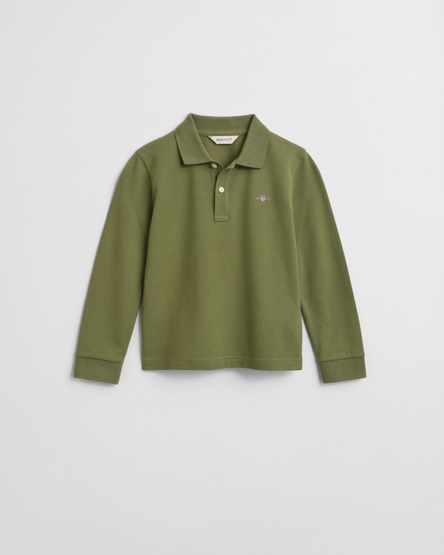Polo de manga comprida em algodão piqué Shield Kids