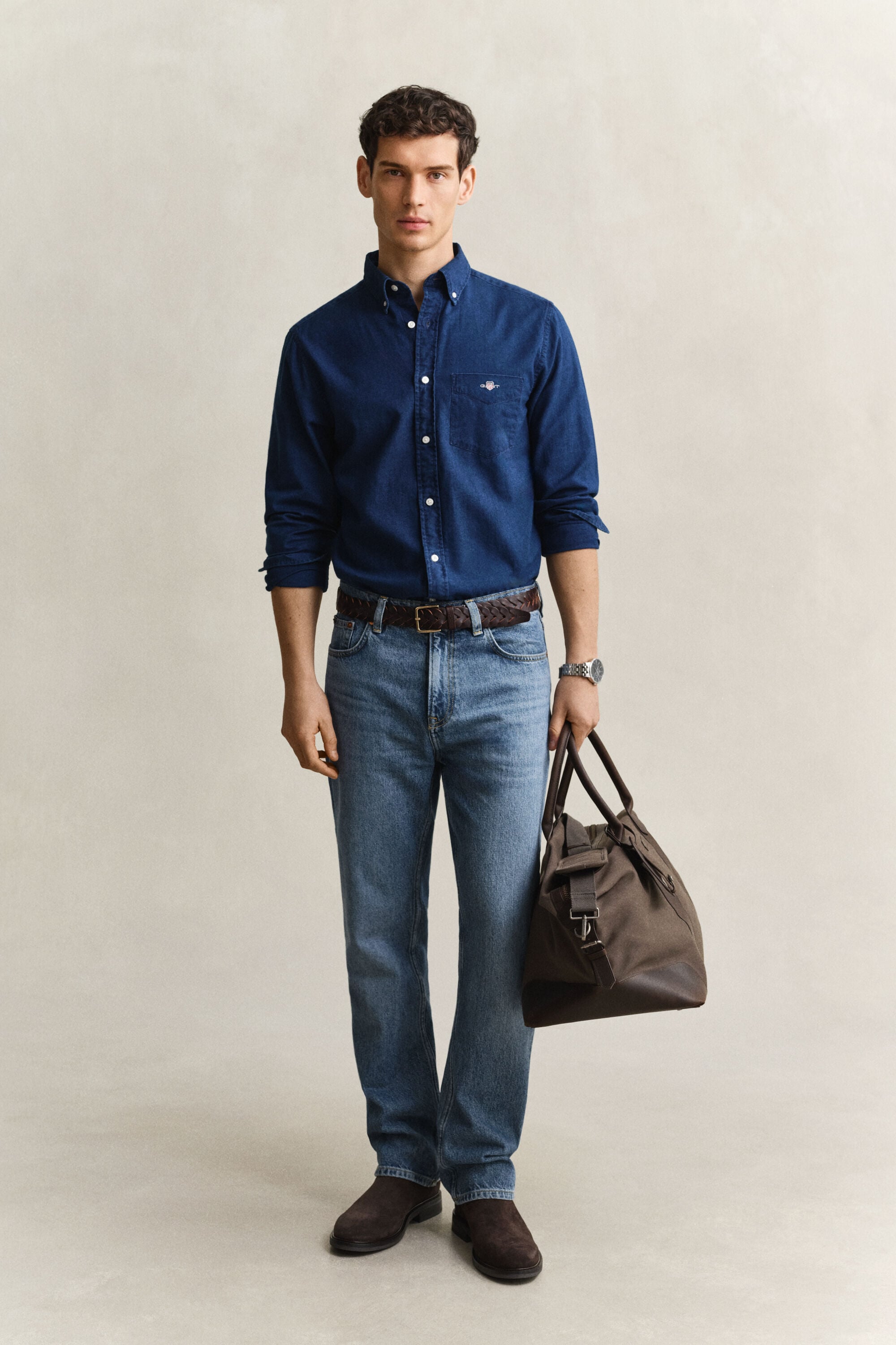Camisa Oxford Indigo