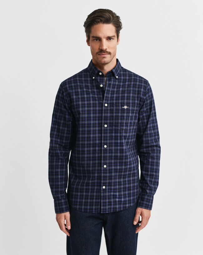 Camisa em popelina com padrão de xadrez Classic regular fit