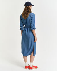 Vestido-camisa em chambray