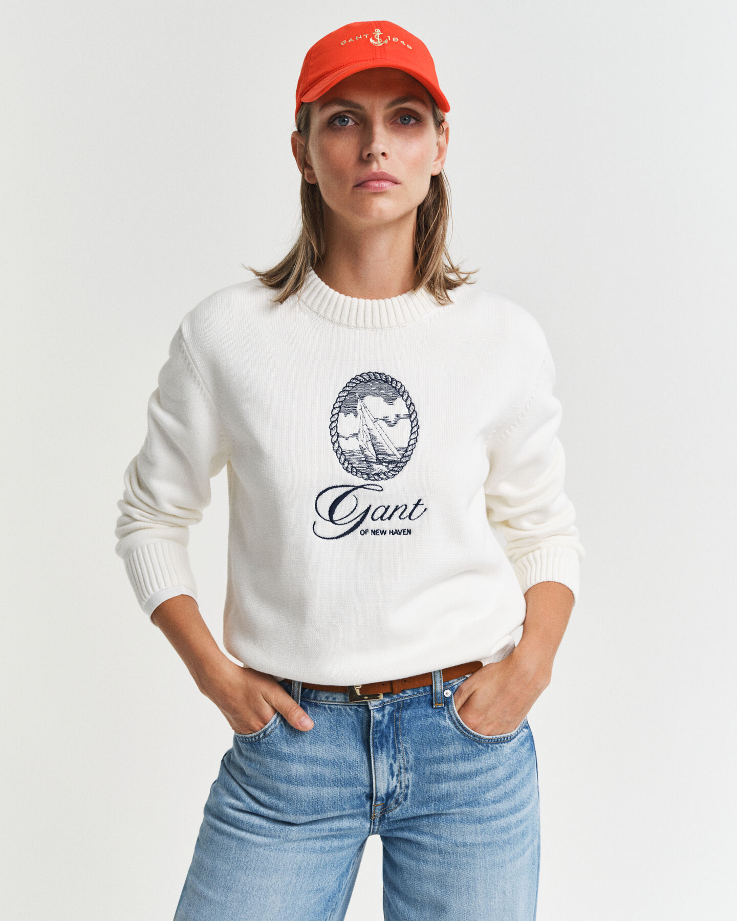 Camisola de malha com decote redondo em algodão Graphic