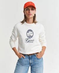 Camisola de malha com decote redondo em algodão Graphic